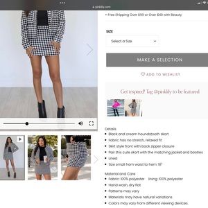 Lined houndstooth skort nwt small